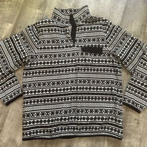 JACHS Cabin black and white snap pullover large